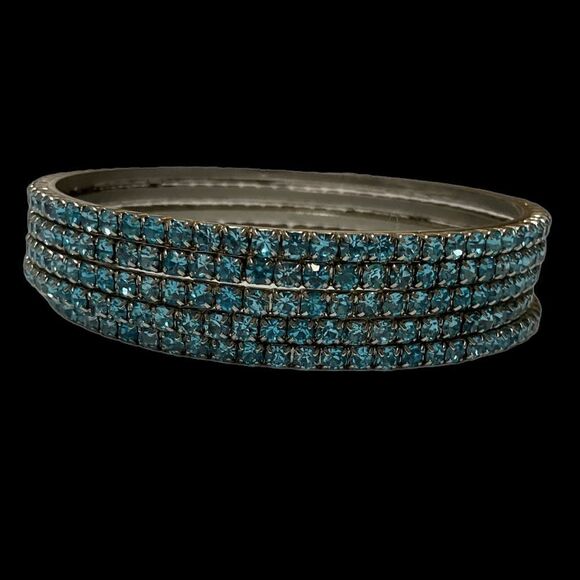 Set Of Five Gold Turquoise Bangles - Picture 9 of 12